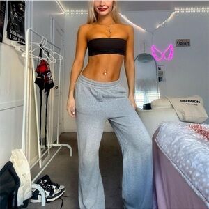 alexander wang eterne heather grey oversized wide leg sweatpants